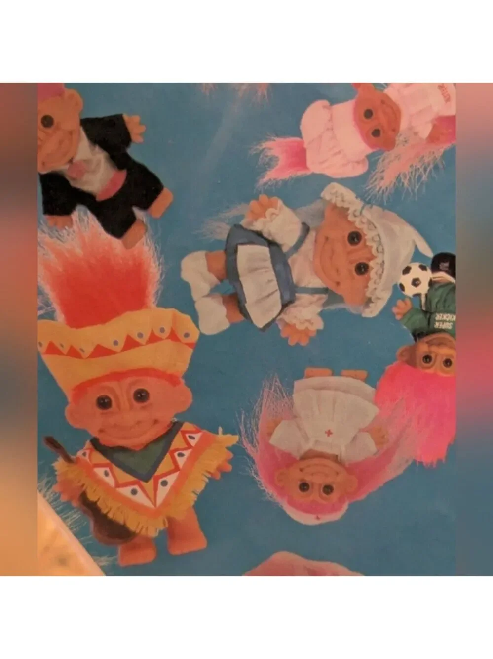 Vintage Troll Dolls Hallmark Wrapping Paper NWT 2 packs